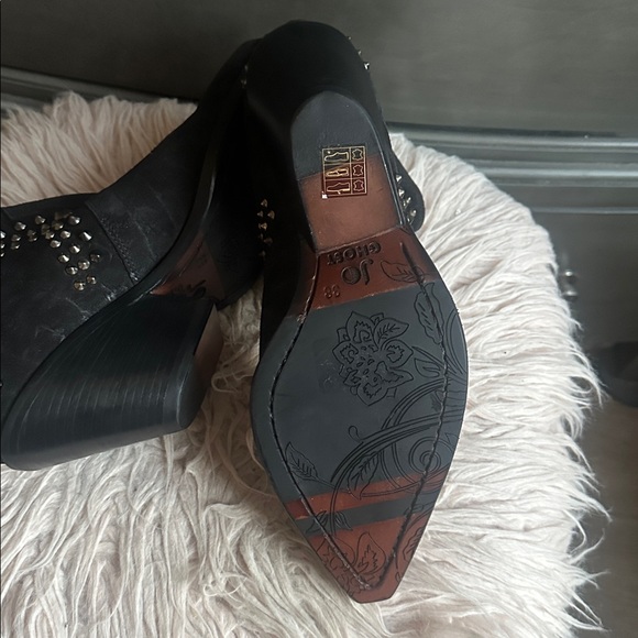 Jo Ghost Studded Black Ankle Boots - Picture 5 of 5